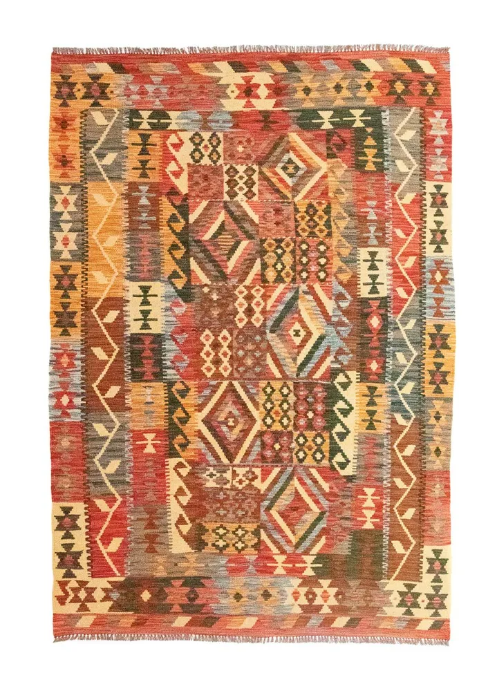 Kelimteppe - Orientalsk - 203 x 154 cm - oransje