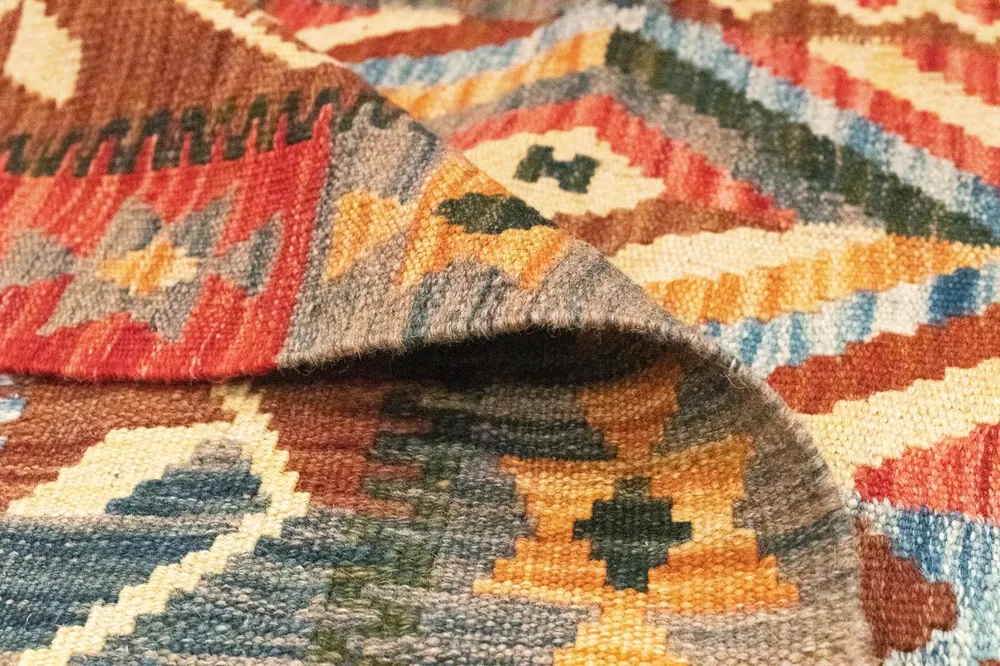 Kelimteppe - Orientalsk - 203 x 154 cm - oransje