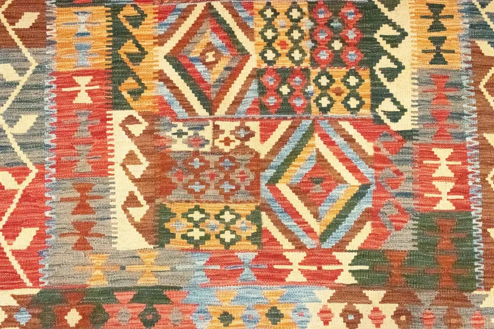 Kelimteppe - Orientalsk - 203 x 154 cm - oransje