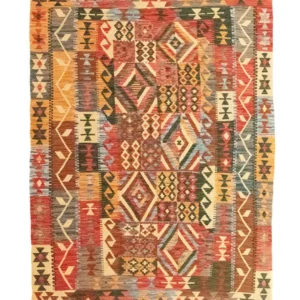 Kelimteppe - Orientalsk - 203 x 154 cm - oransje
