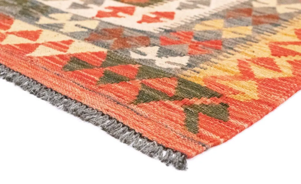 Kelimteppe - Orientalsk - 205 x 150 cm - oransje