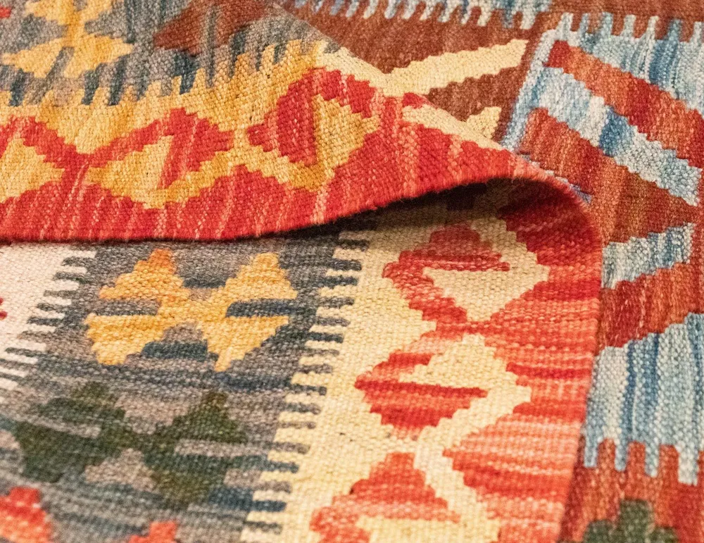 Kelimteppe - Orientalsk - 205 x 150 cm - oransje