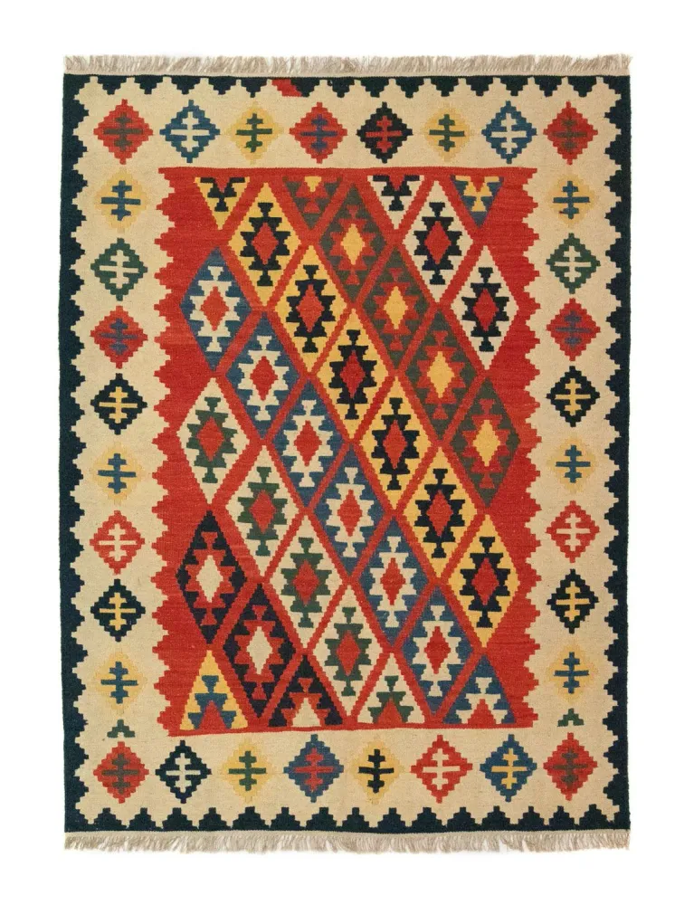 Kelimteppe - Orientalsk - 205 x 153 cm - oransje