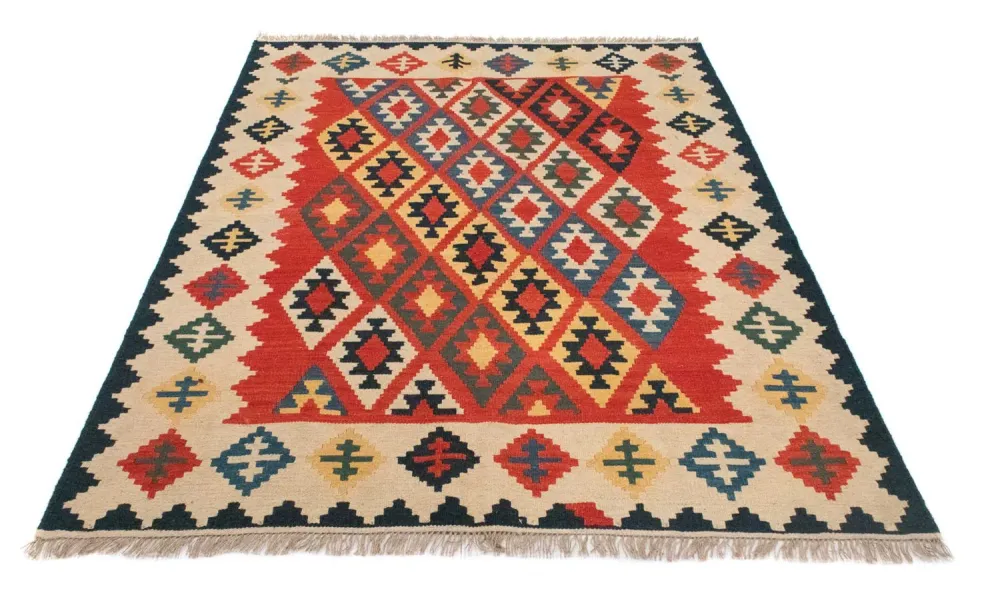 Kelimteppe - Orientalsk - 205 x 153 cm - oransje