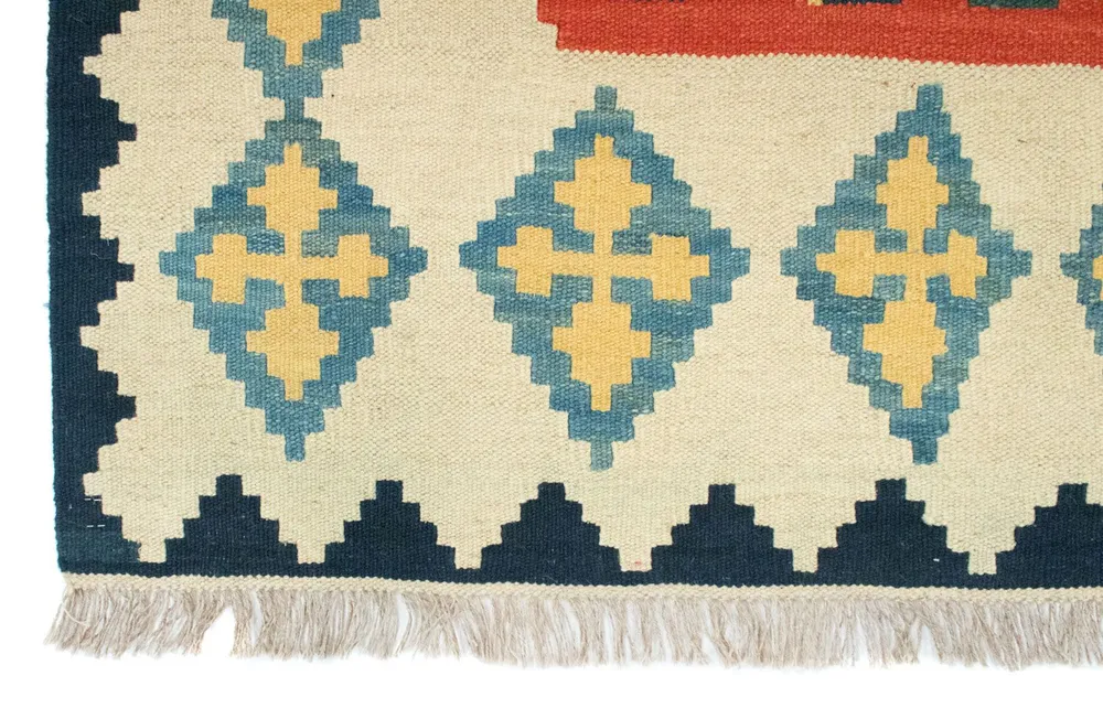 Kelimteppe - Orientalsk - 205 x 155 cm - oransje