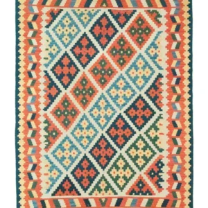 Kelimteppe - Orientalsk - 205 x 157 cm - oransje