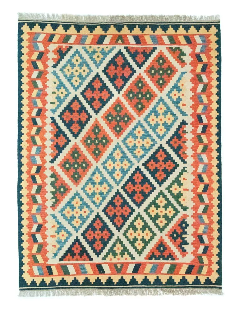 Kelimteppe - Orientalsk - 205 x 157 cm - oransje