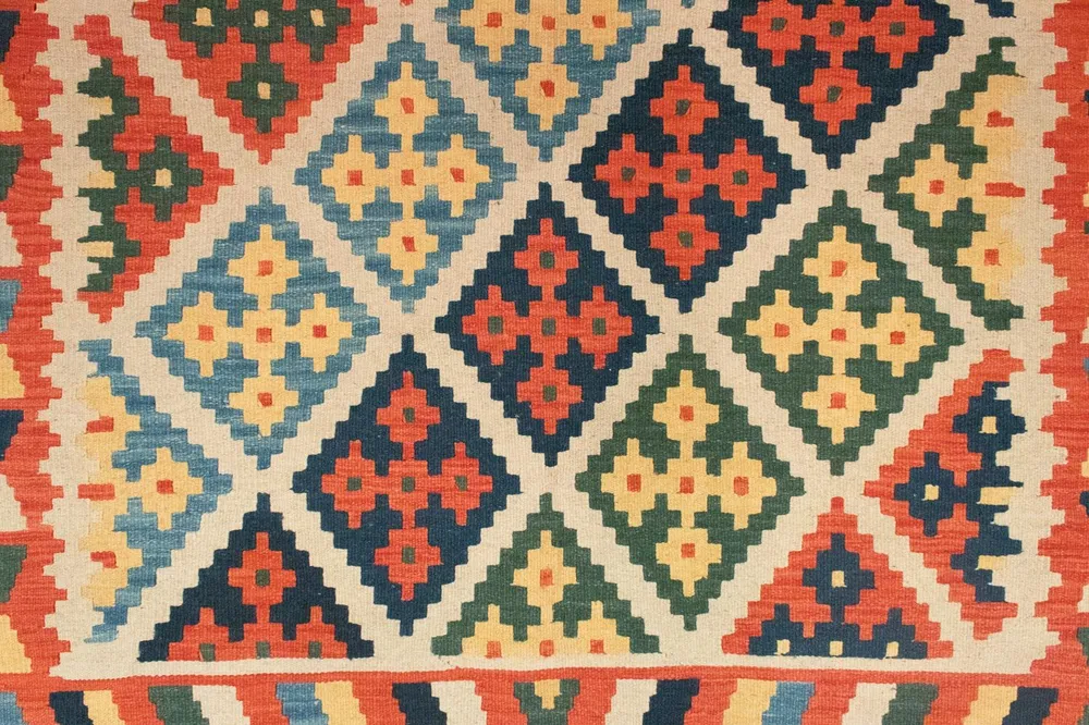 Kelimteppe - Orientalsk - 205 x 157 cm - oransje