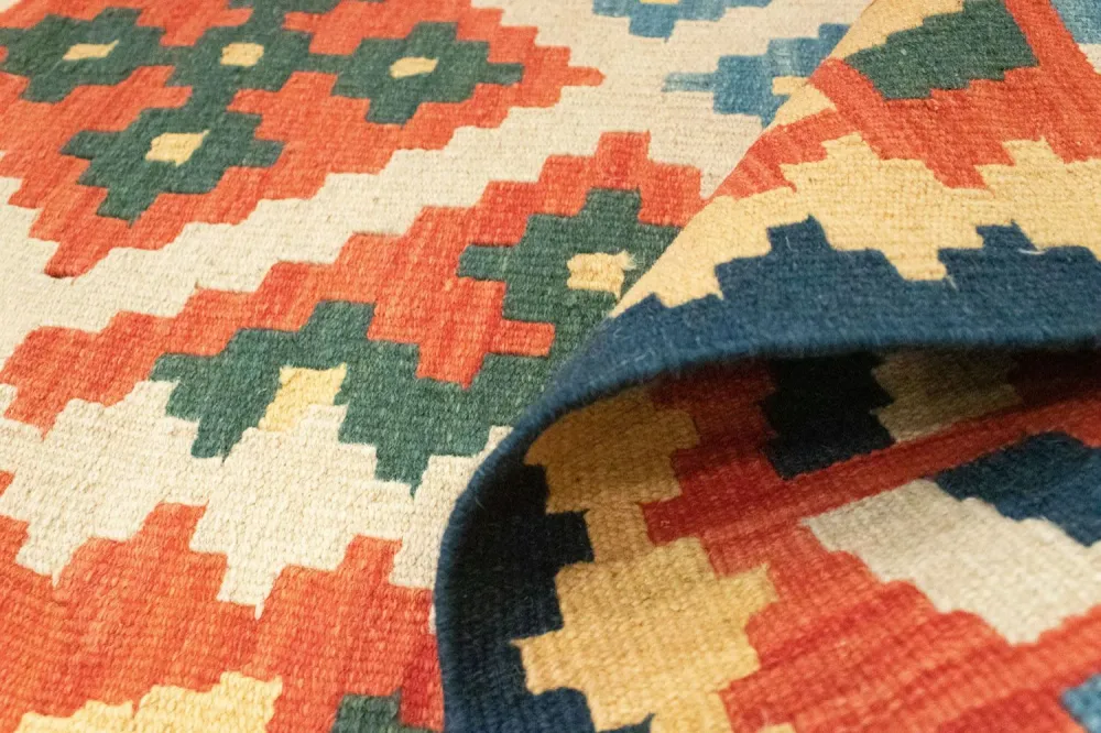 Kelimteppe - Orientalsk - 205 x 157 cm - oransje