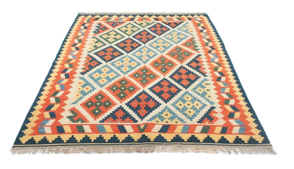 Kelimteppe - Orientalsk - 205 x 157 cm - oransje