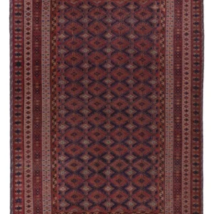 Kelimteppe - Orientalsk - 206 x 145 cm - mørk rød
