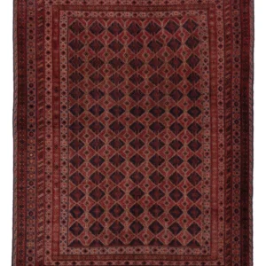 Kelimteppe - Orientalsk - 206 x 166 cm - mørk rød