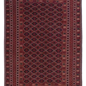 Kelimteppe - Orientalsk - 209 x 151 cm - mørk rød