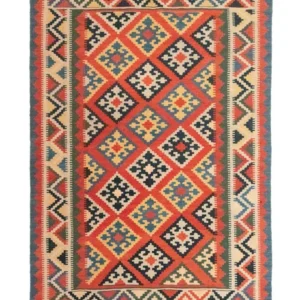 Kelimteppe - Orientalsk - 212 x 148 cm - oransje