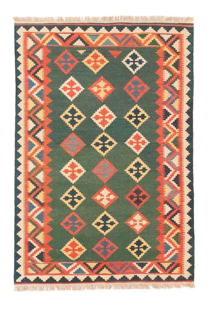 Kelimteppe - Orientalsk - 217 x 148 cm - grønn