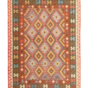 Kelimteppe - Orientalsk - 217 x 160 cm - oransje