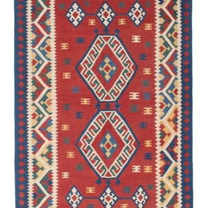 Kelimteppe - Orientalsk - 222 x 146 cm - mørk rød