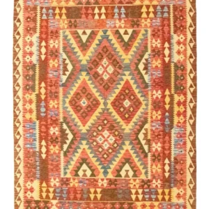 Kelimteppe - Orientalsk - 229 x 174 cm - oransje