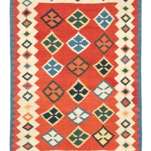 Kelimteppe - Orientalsk - 240 x 166 cm - oransje