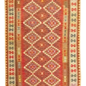 Kelimteppe - Orientalsk - 242 x 156 cm - oransje