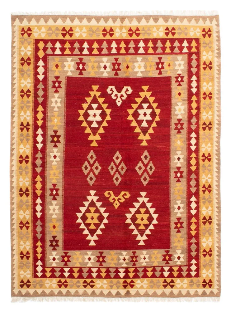 Kelimteppe - Orientalsk - 252 x 178 cm - mørk rød