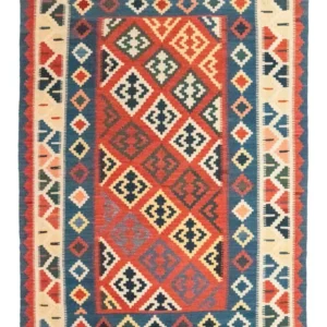 Kelimteppe - Orientalsk - 257 x 172 cm - oransje