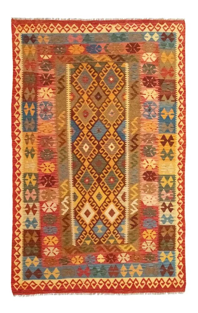 Kelimteppe - Orientalsk - 259 x 161 cm - oransje