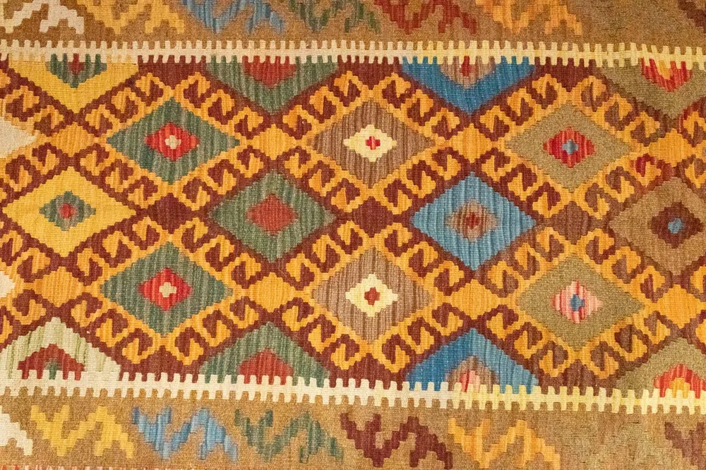 Kelimteppe - Orientalsk - 259 x 161 cm - oransje