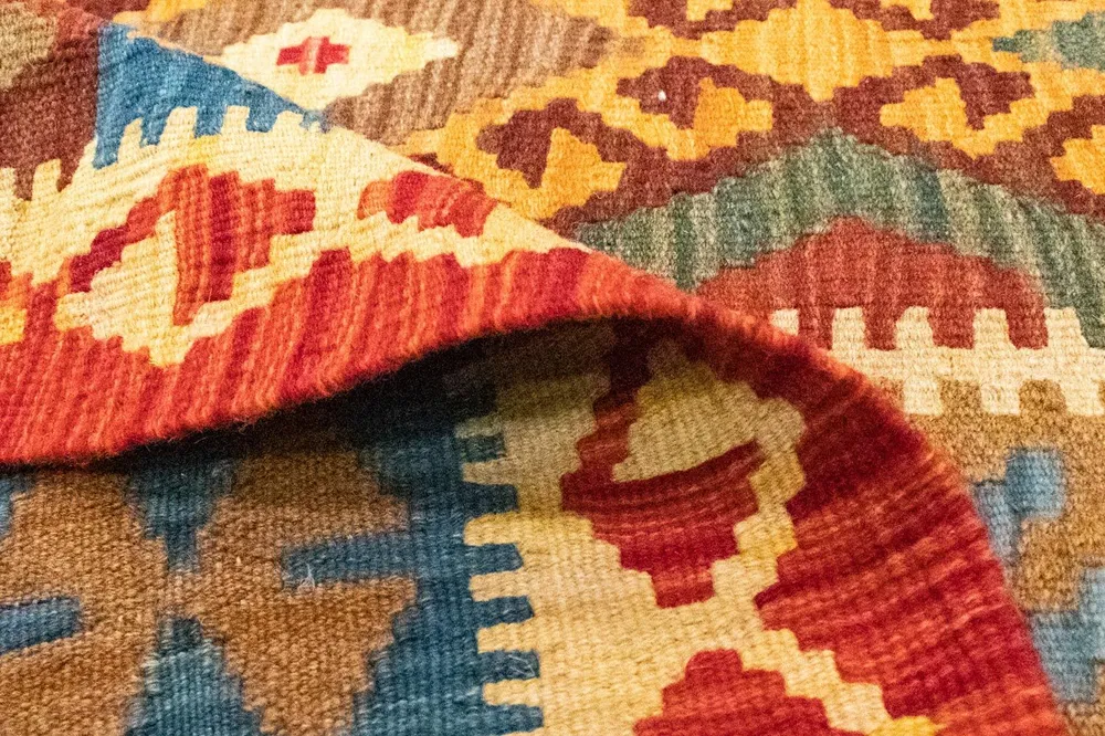Kelimteppe - Orientalsk - 259 x 161 cm - oransje