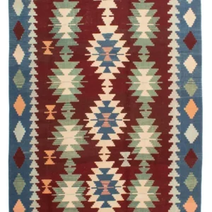 Kelimteppe - Orientalsk - 265 x 190 cm - mørk rød