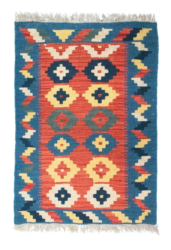 Kelimteppe - Orientalsk - 87 x 62 cm - oransje