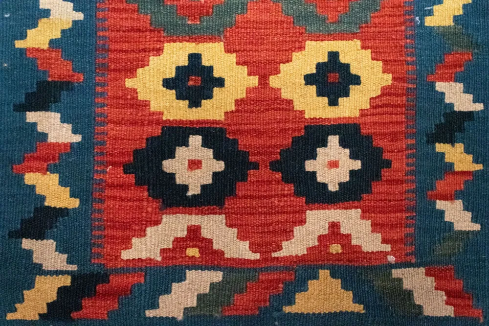 Kelimteppe - Orientalsk - 87 x 62 cm - oransje