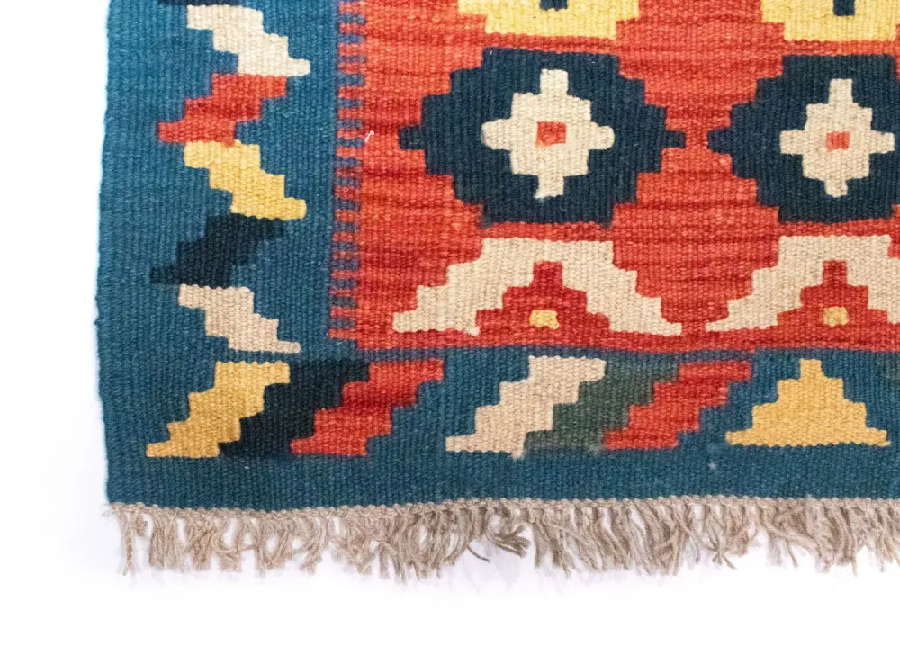 Kelimteppe - Orientalsk - 87 x 62 cm - oransje