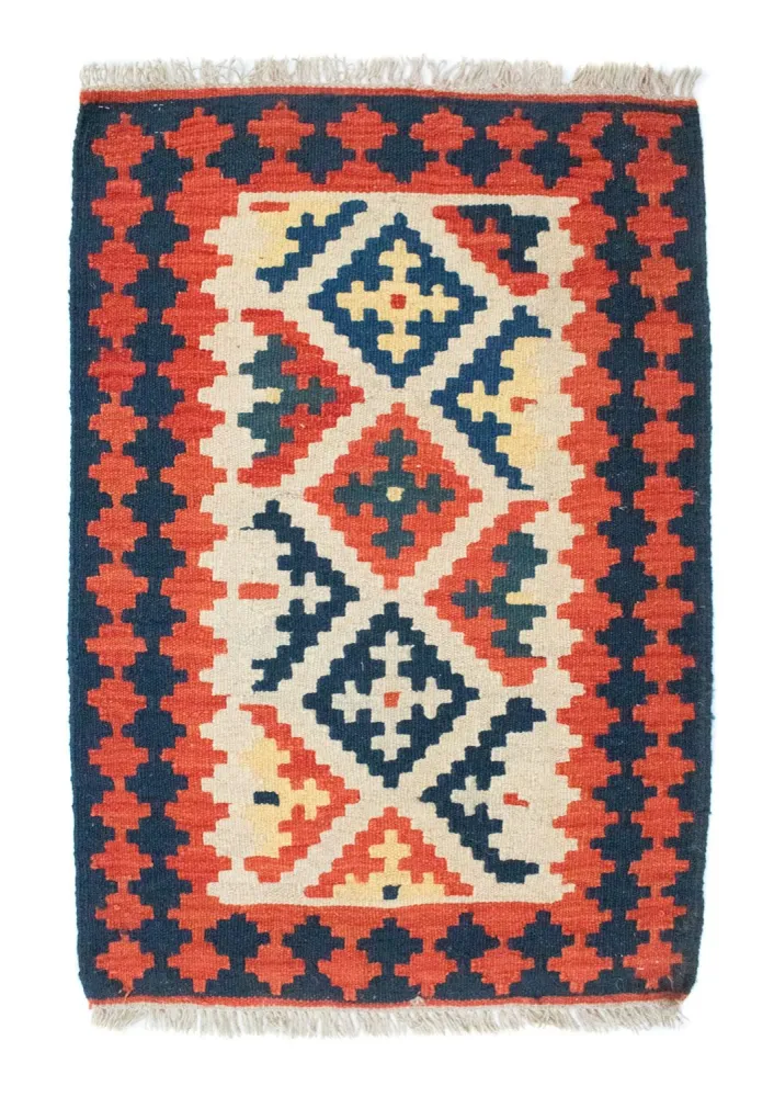 Kelimteppe - Orientalsk - 96 x 64 cm - oransje
