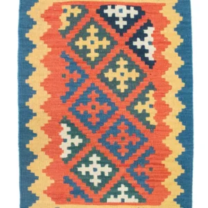 Kelimteppe - Orientalsk - 90 x 64 cm - oransje