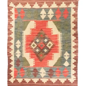 Kelimteppe - Orientalsk - 90 x 60 cm - oransje