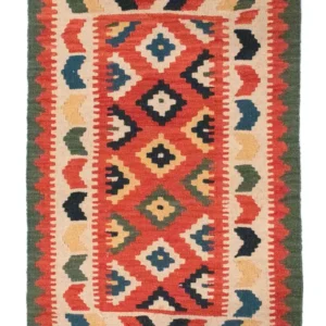 Kelimteppe - Orientalsk - 95 x 65 cm - oransje