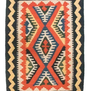 Kelimteppe - Orientalsk - 90 x 65 cm - oransje