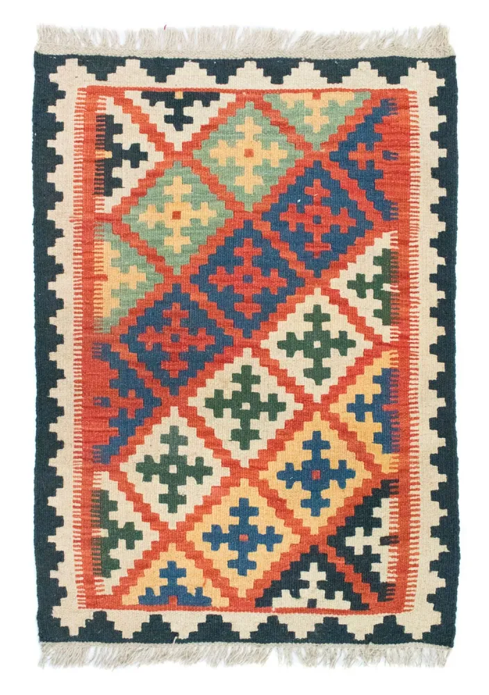Kelimteppe - Orientalsk - 92 x 65 cm - oransje