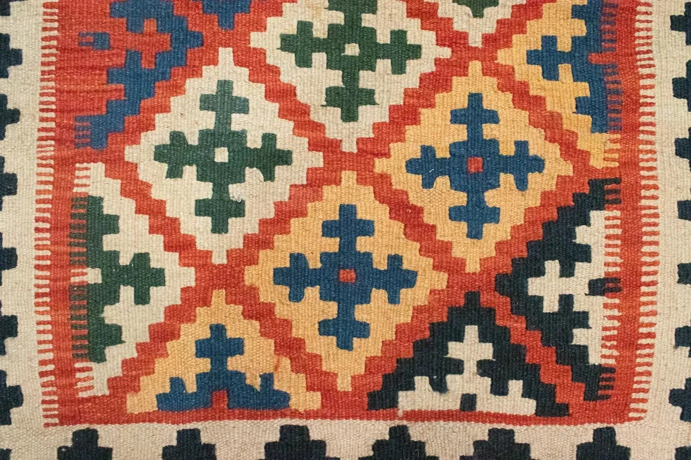 Kelimteppe - Orientalsk - 92 x 65 cm - oransje