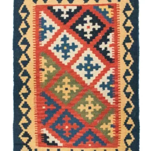 Kelimteppe - Orientalsk - 90 x 62 cm - oransje