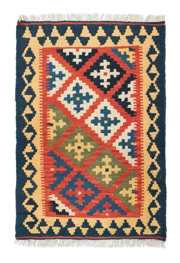 Kelimteppe - Orientalsk - 90 x 62 cm - oransje