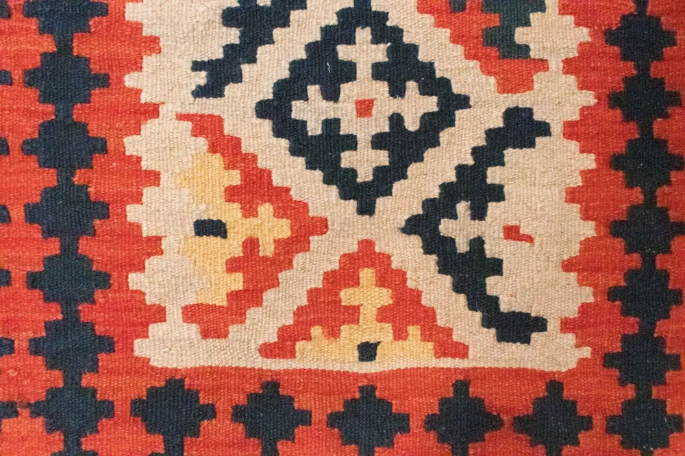 Kelimteppe - Orientalsk - 96 x 64 cm - oransje