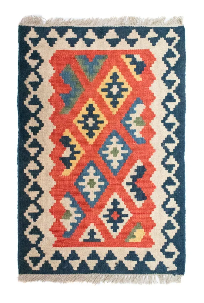 Kelimteppe - Orientalsk - 91 x 61 cm - oransje