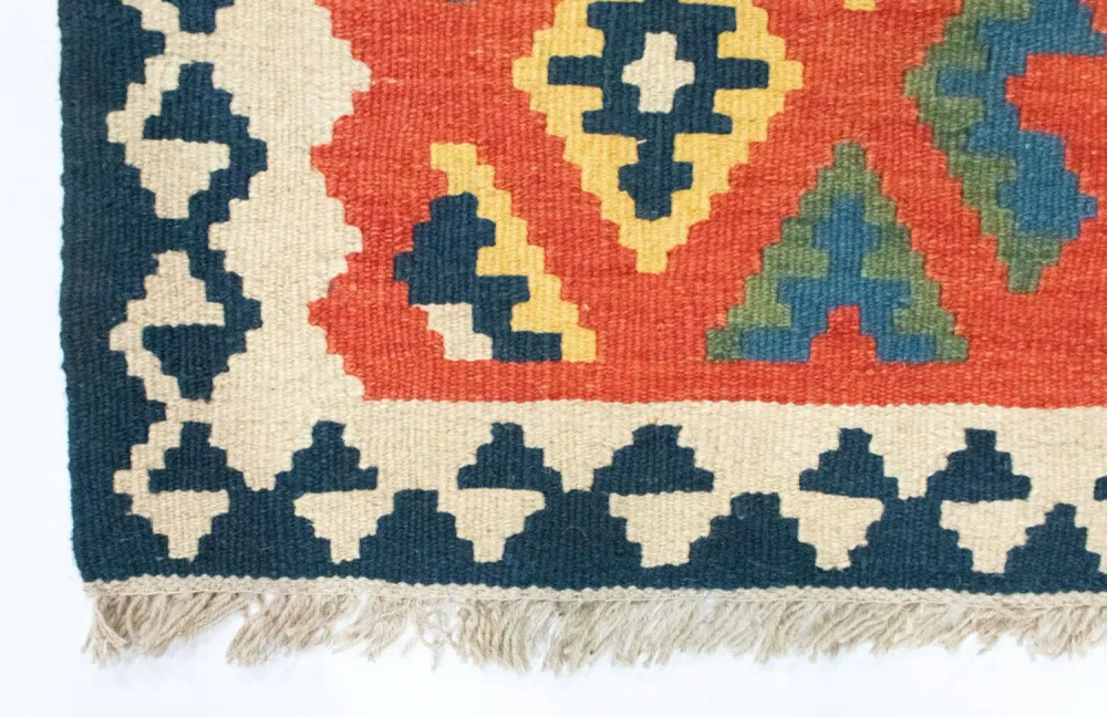 Kelimteppe - Orientalsk - 91 x 61 cm - oransje