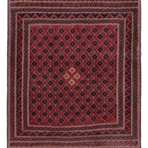 Kelimteppe - Orientalsk spesiell form - 184 x 158 cm - mørk rød