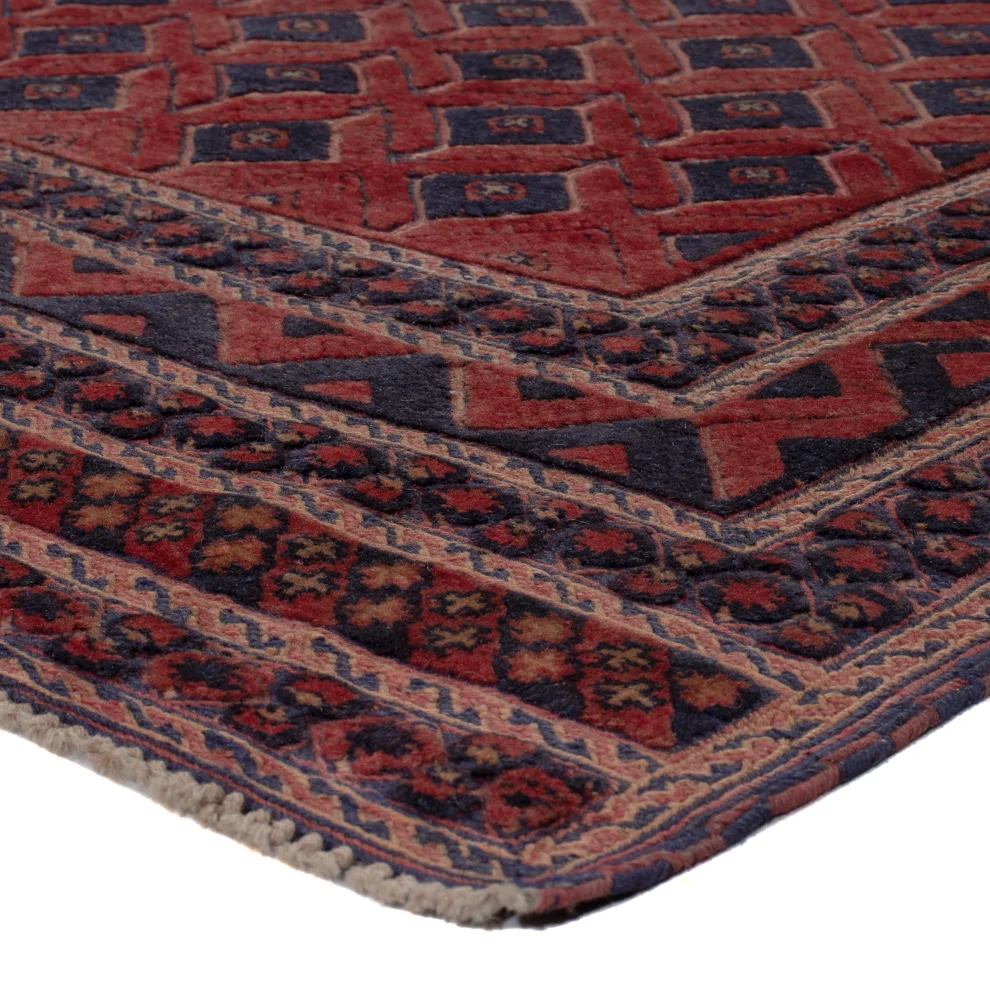 Kelimteppe - Orientalsk spesiell form - 184 x 158 cm - mørk rød