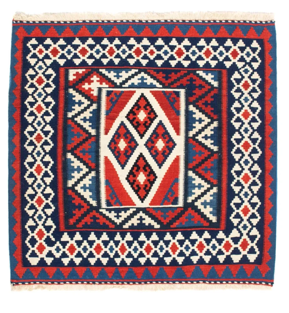 Kelimteppe - Orientalsk square - 100 x 100 cm - rød