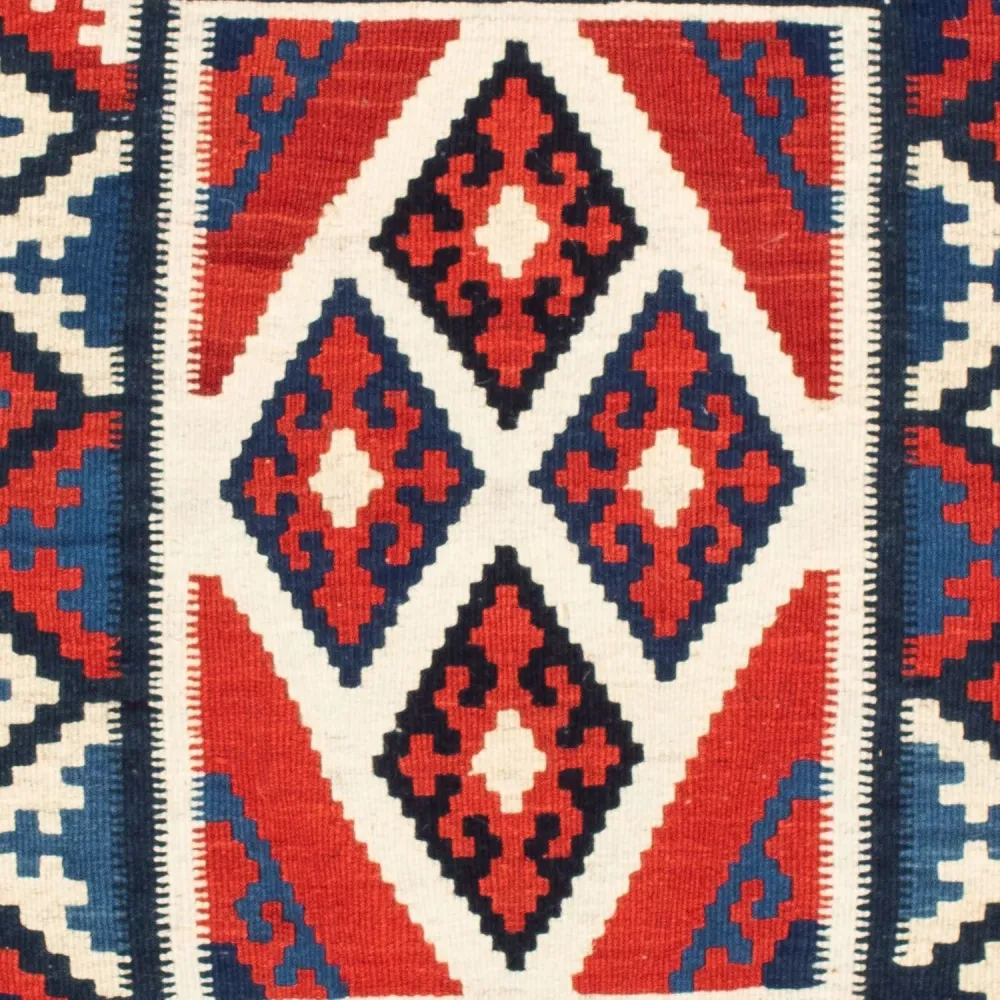 Kelimteppe - Orientalsk square - 100 x 100 cm - rød