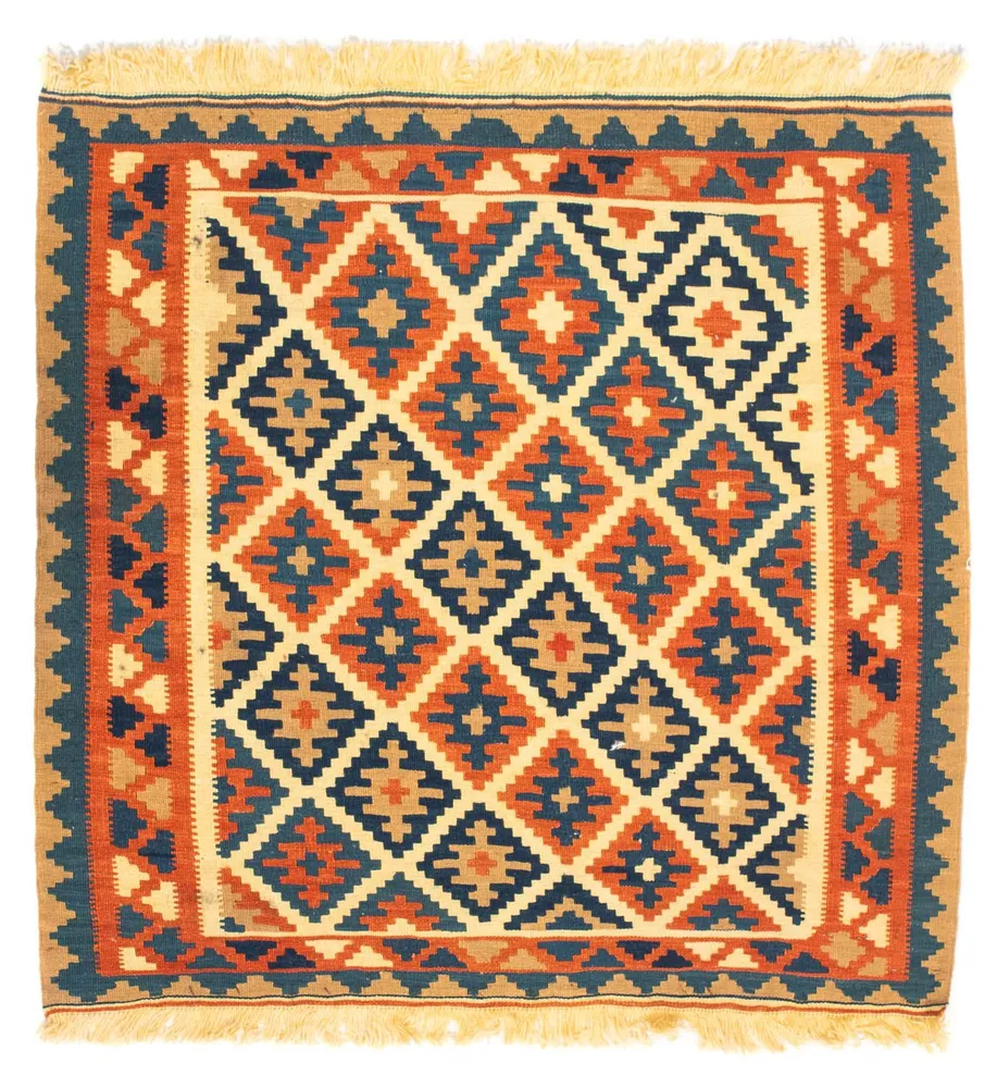 Kelimteppe - Orientalsk square - 100 x 100 cm - beige